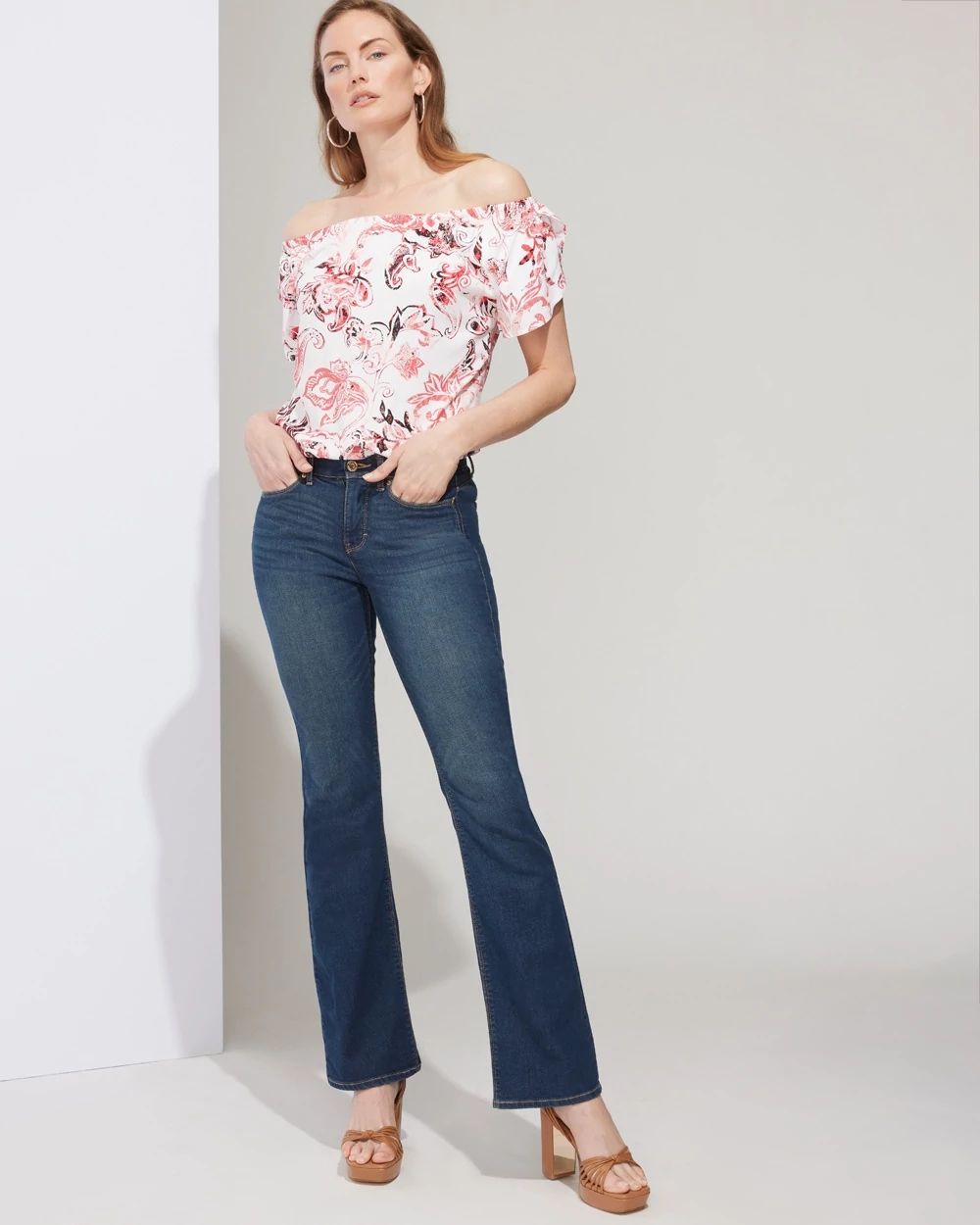 Outlet WHBM Off-The-Shoulder Tulip-Sleeve Blouse