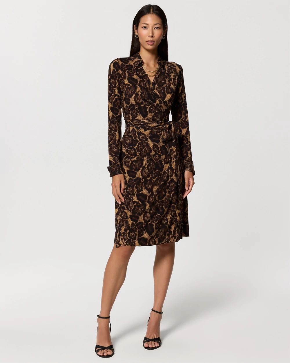 Petite Collared Wrap Dress