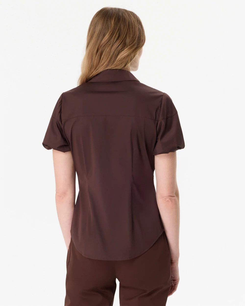 Puff Sleeve Poplin Shirt click to view larger image.