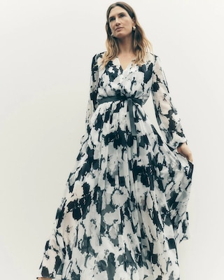 Petite Abstract Floral Maxi Dress