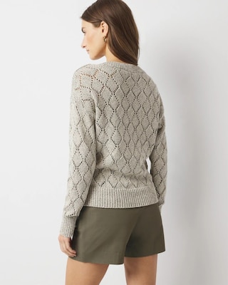 Pointelle Marled Shimmer Sweater click to view larger image.