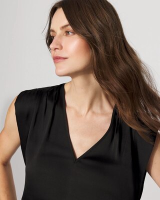 Satin V-Neck Shell click to view larger image.