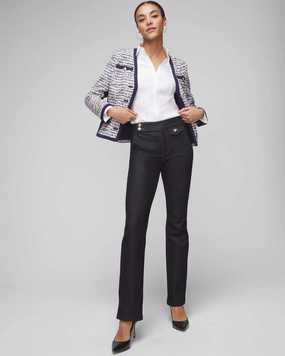 Long Sleeve Seamed Detail Poplin Shirt click to view larger image.