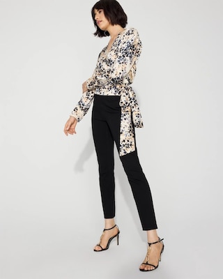 Satin Surplice Tie-Waist Blouse click to view larger image.