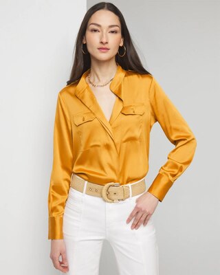 Long Sleeve Collar Pocket Shirt