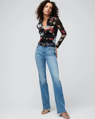 Mesh Ruched Long Sleeve Shirt