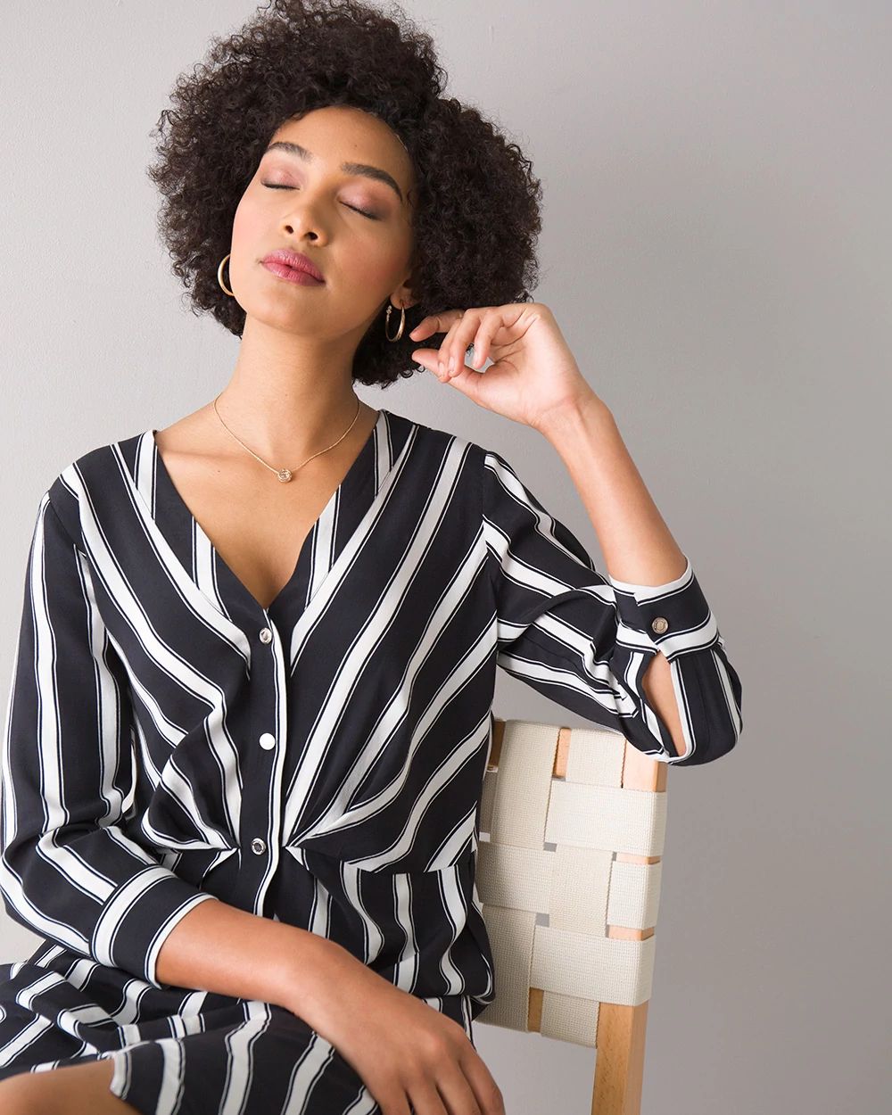 White house black market striped dress top