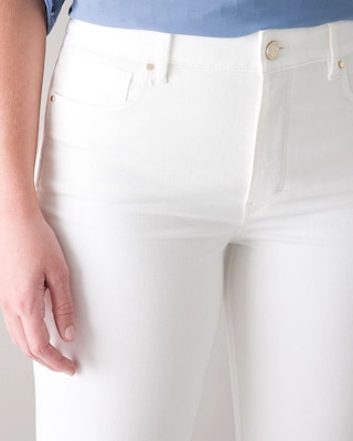 High-Rise White Straight Jeans click to view larger image.