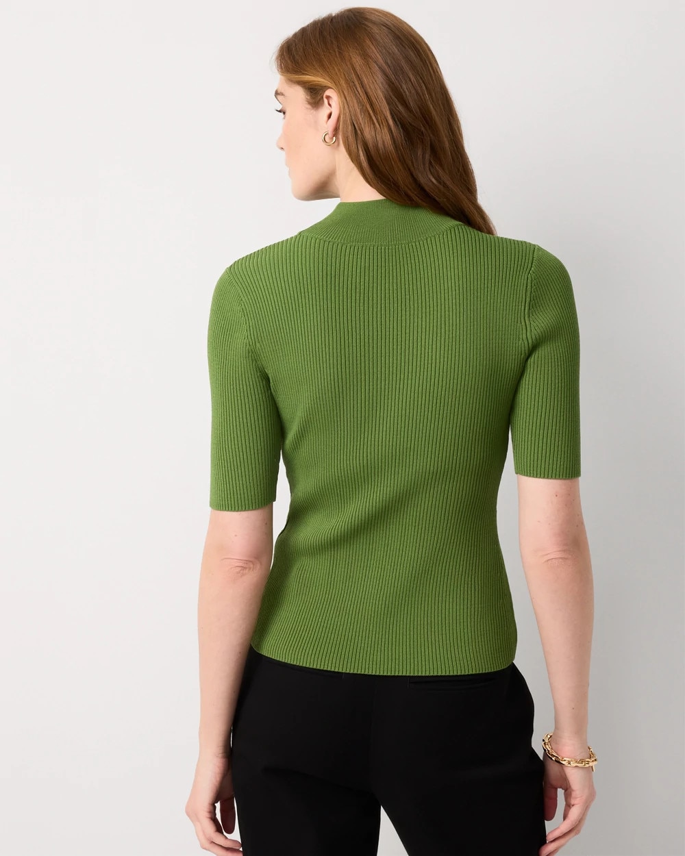 Floral Applique Mockneck Pullover