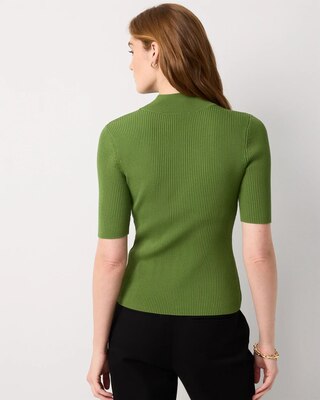 Floral Applique Mockneck Pullover click to view larger image.