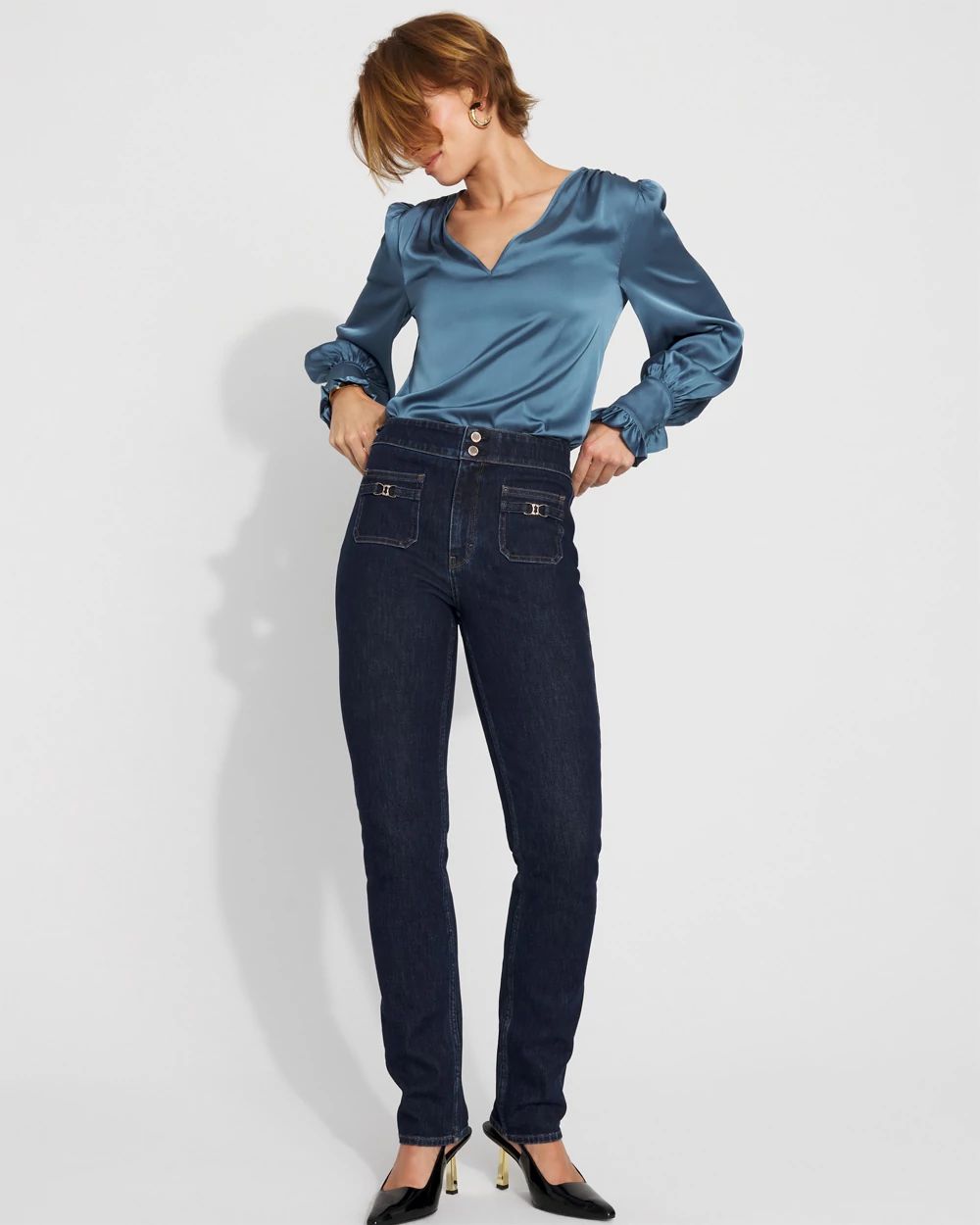 Satin Drama Sleeve Blouse