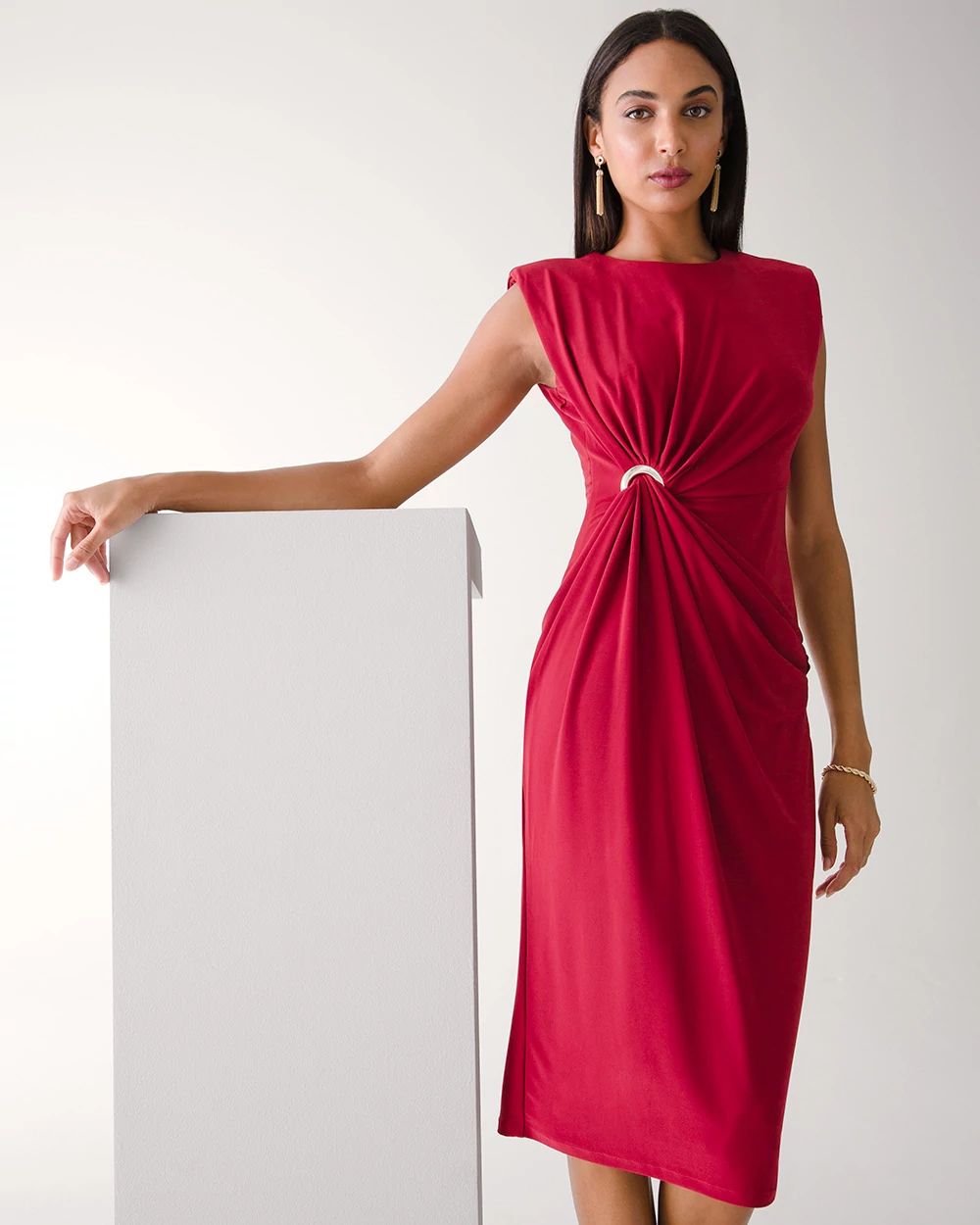 Matte Jersey Grommet Midi Dress White House Black Market