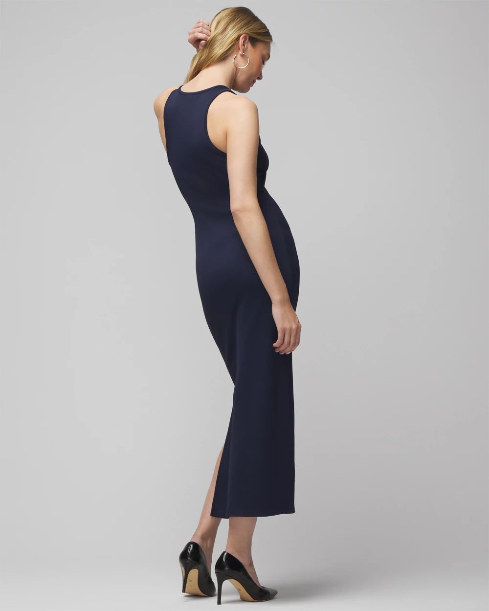 WHBM® FORME Rib Sleeveless Midi Dress