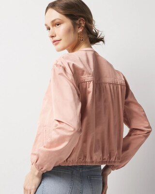 Washed Satin Bomber Jacket click to view larger image.