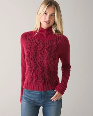 Cable Knit Turtleneck Sweater