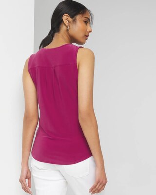 Matte Jersey Lace Notch Neck Tank