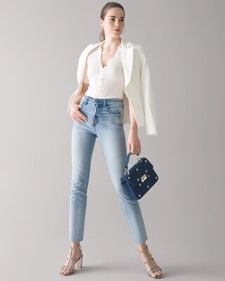 High-Rise Sculpt Tie-Waist Straight Jeans