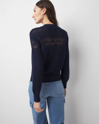 Mixed Stitch Mock Neck Sweater click to view larger image.