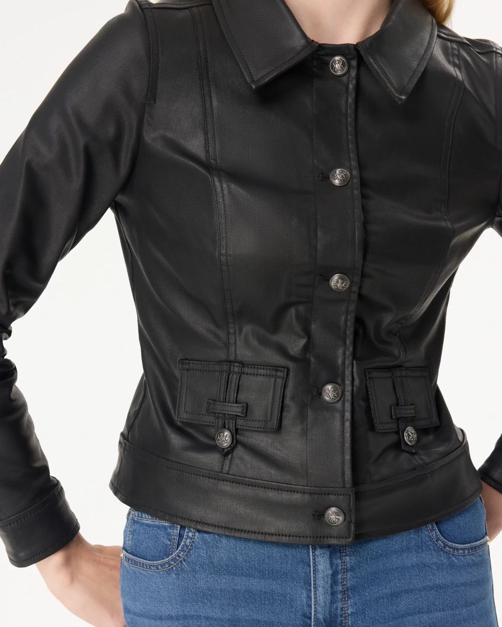 Coated Trucker Jacket click to view larger image.
