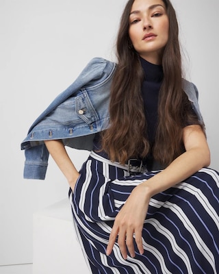 Striped Midi Skirt click to view larger image.