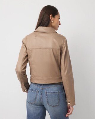 Coated Denim Trucker Jacket click to view larger image.