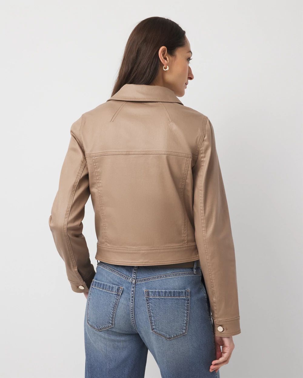 Coated Denim Trucker Jacket click to view larger image.