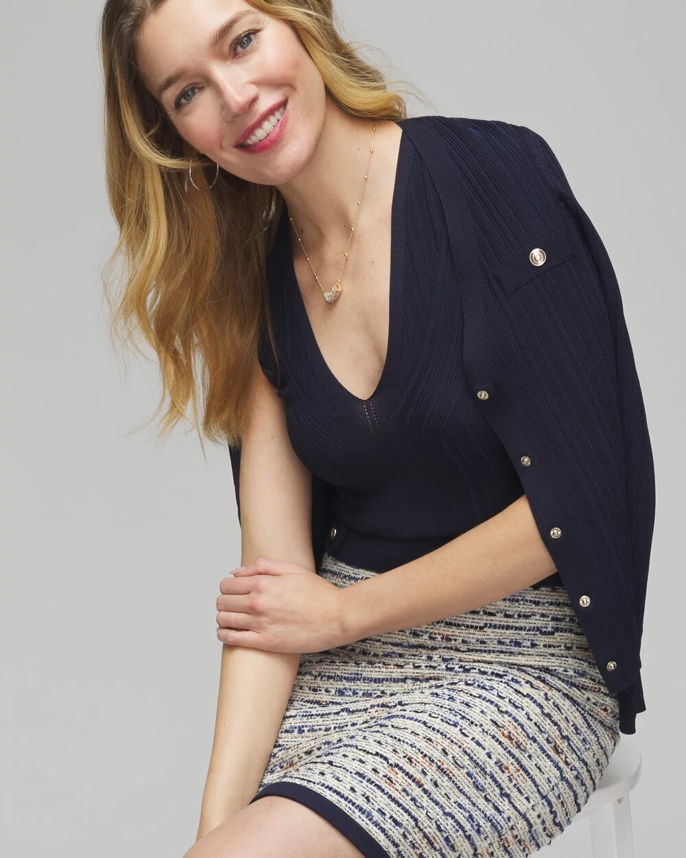 Rib Sculpted V-Neck Tank