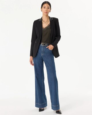Petite WHBM® Knit Crepe One-Button Blazer click to view larger image.