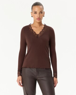 Lace Trim Long Sleeve Tee
