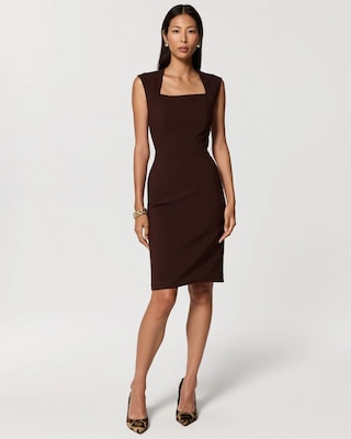 Luxe Stretch Square Neck Sheath Dress