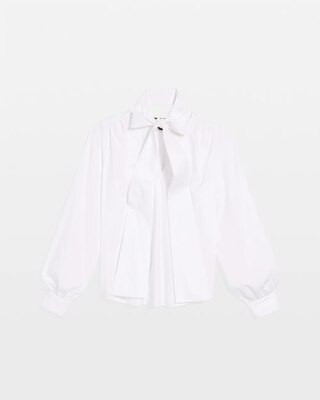 Removable Bow Poplin Blouse click to view larger image.