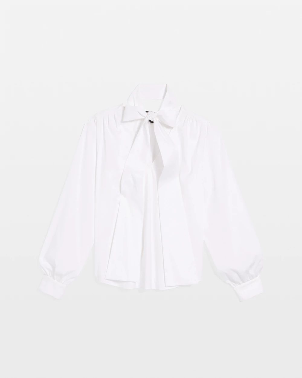 Removable Bow Poplin Blouse click to view larger image.