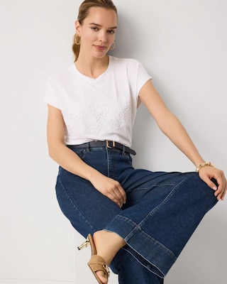 Lace Applique Crewneck Tee click to view larger image.
