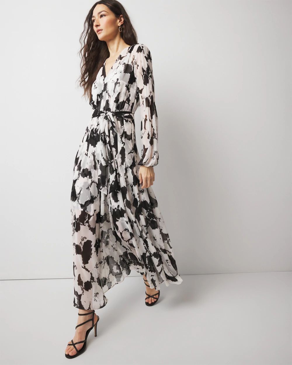 Petite Abstract Floral Maxi Dress