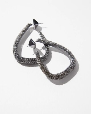 Hematite Crystal Hoop Earrings