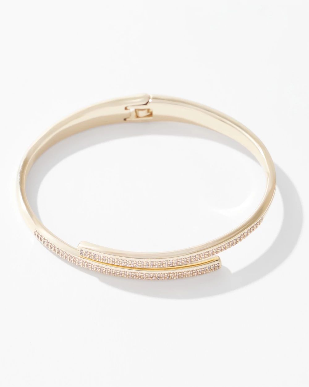 Gold Pave Overlap Hinge Bracelet