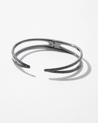 Hematite Criss-Cross Hinge Bracelet