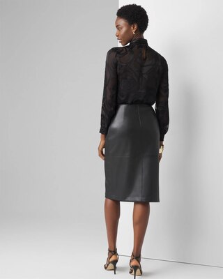 Faux Leather Wrap Skirt click to view larger image.