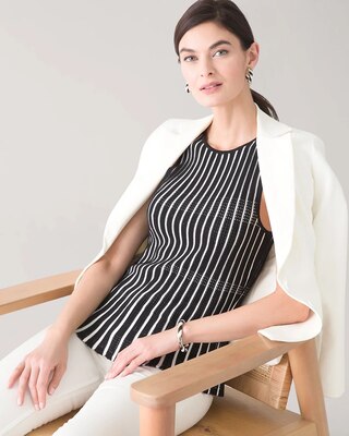 Striped Peplum Sweater Tank