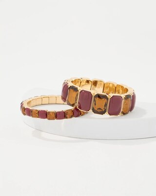 Mixed Stone Stretch Bracelet click to view larger image.