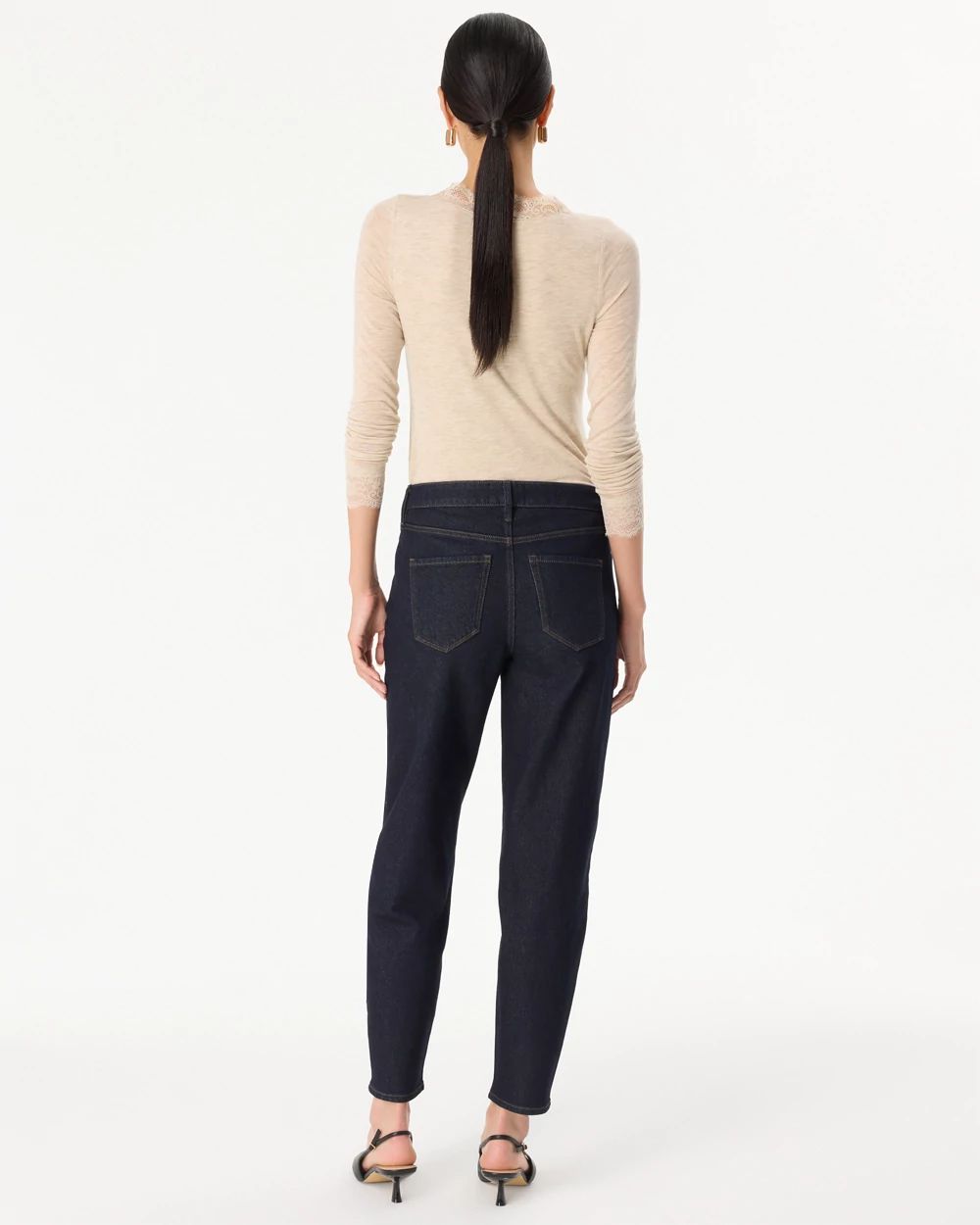 High-Rise Tapered Ankle Jeans click to view larger image.