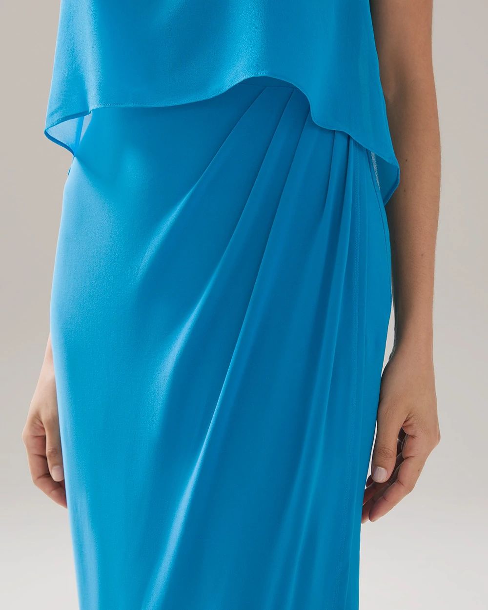 Chiffon & Matte Jersey Halter Dress click to view larger image.