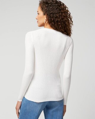 Long Sleeve Cashmere Blend V-Neck Top