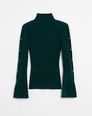 Chenille Cutout Sleeve Pullover