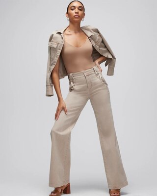 Petite High-Rise Mariner Wide Leg Jeans