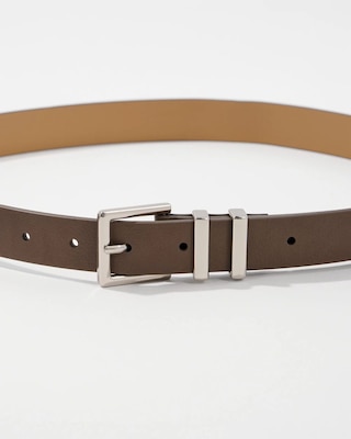 Silver Buckle Taupe Pant Belt click to view larger image.