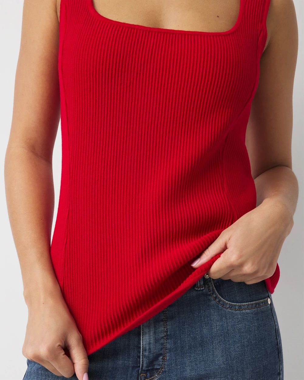 WHBM FORME™ Ribbed Ottoman Tank click to view larger image.