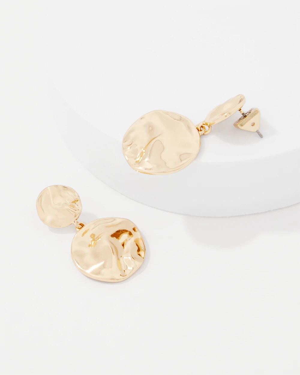 Sculptural Disc Drop Earrings - image 3