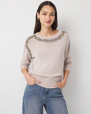 Rhinestone Crewneck Sweater