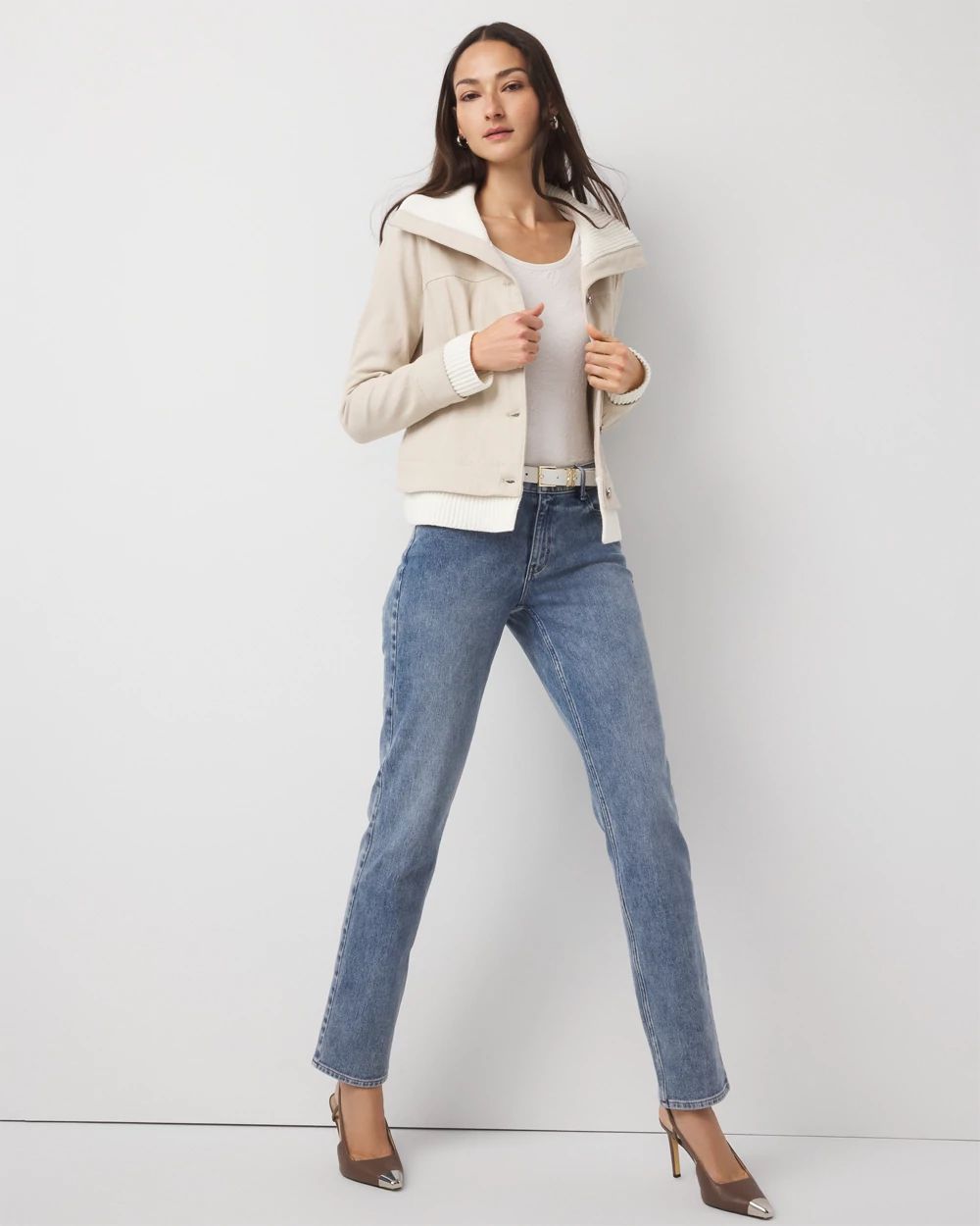 Sweater Trim Jacket click to view larger image.